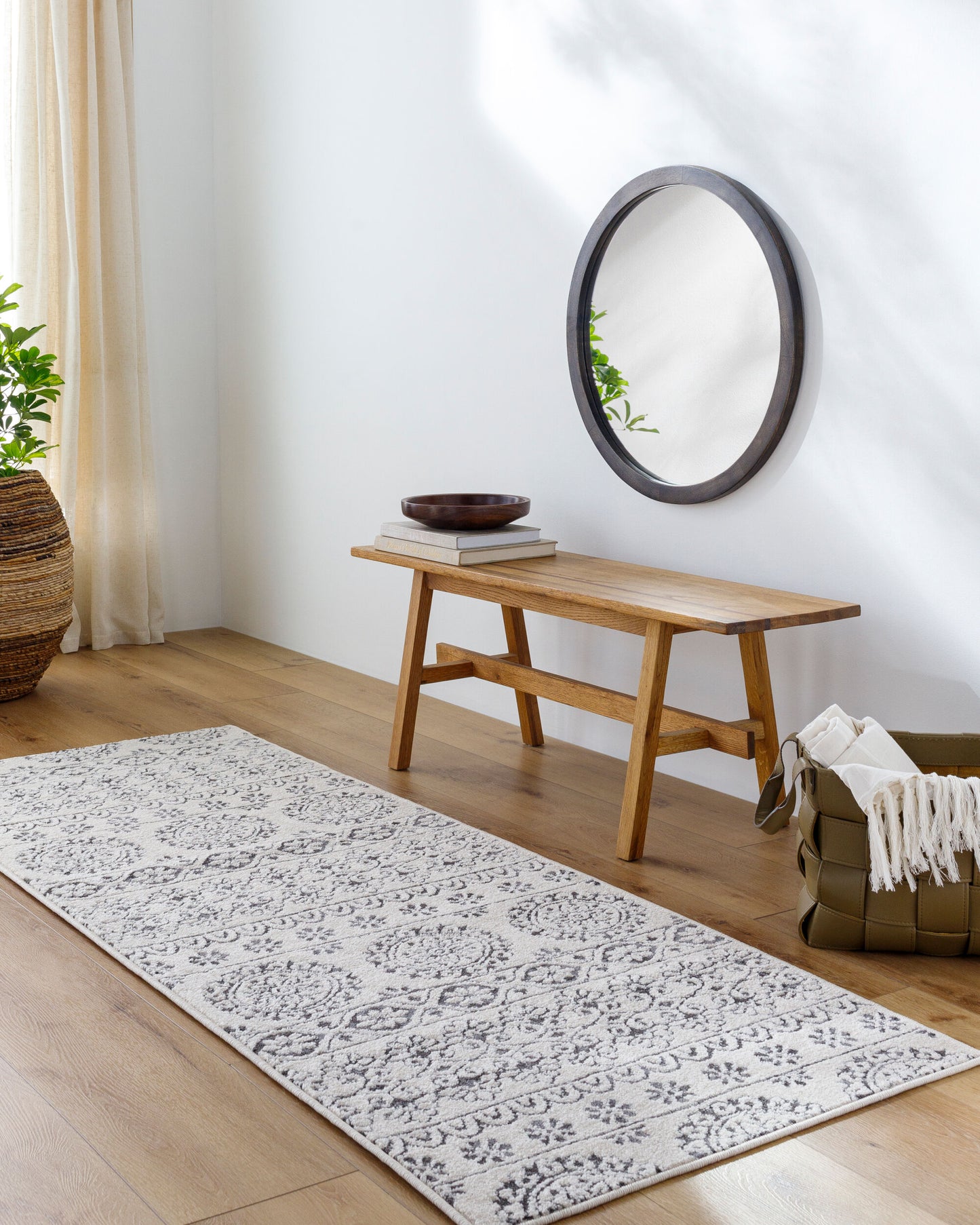 Alfombra Bahar BHR-2323 de 1,5 m cuadrada, tejida a máquina