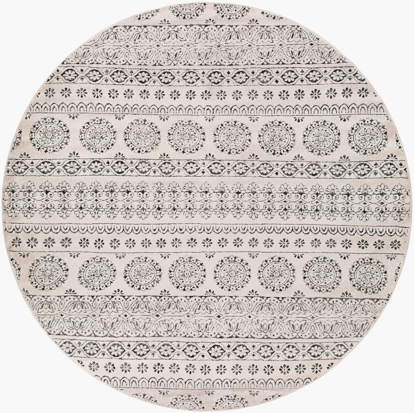 Bahar BHR-2323 8ft Round Machine Woven Area Rug