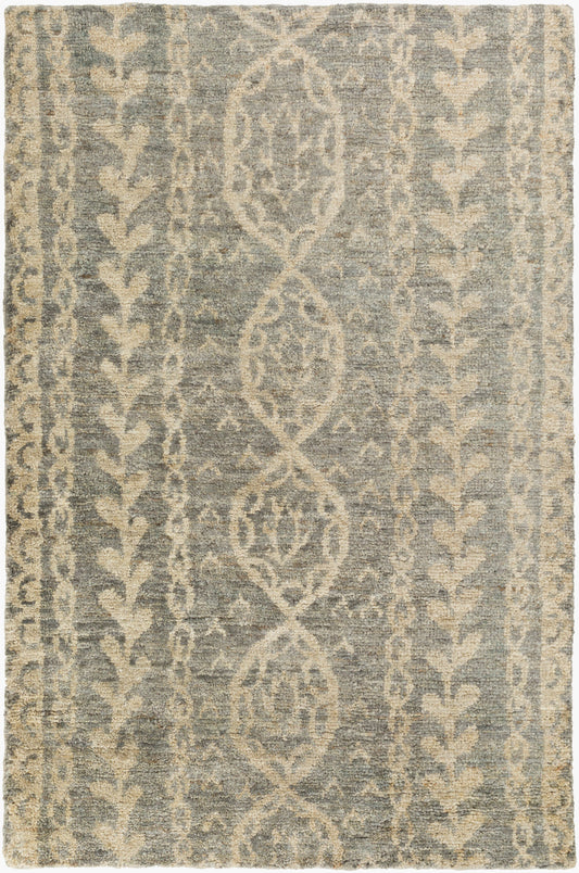Alfombra decorativa de yute hecha a mano Bjorn BJR-1001 de 2' x 3'