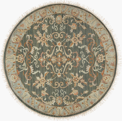 Alfombra redonda de lana Babylon BL-1041 de 2,4 m, hecha a mano