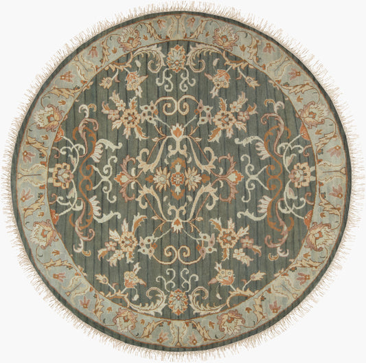 Alfombra redonda de lana Babylon BL-1041 de 2,4 m, hecha a mano