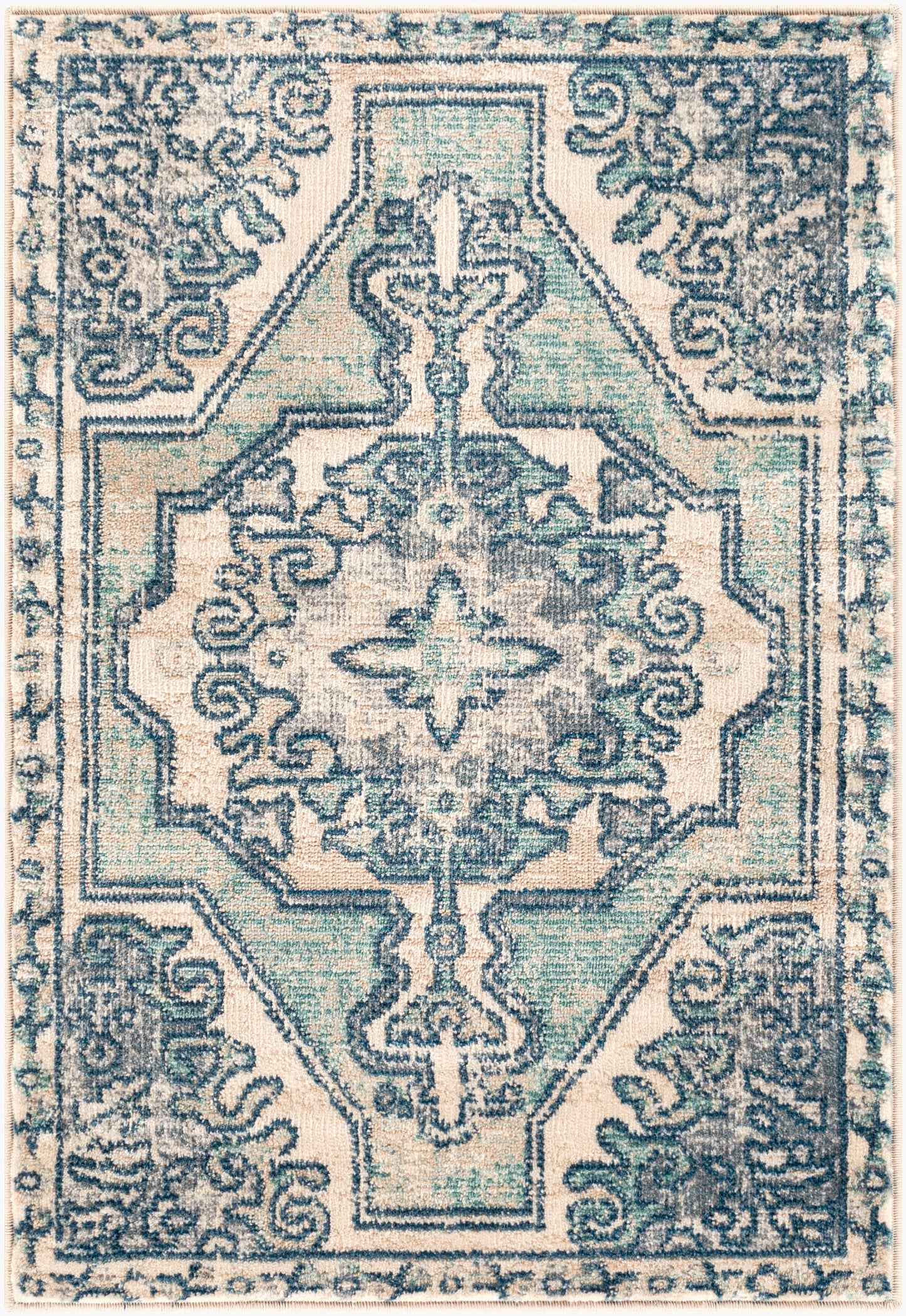 Alfombra decorativa tejida a máquina Bohemian BOM-2301 de 2' x 3'
