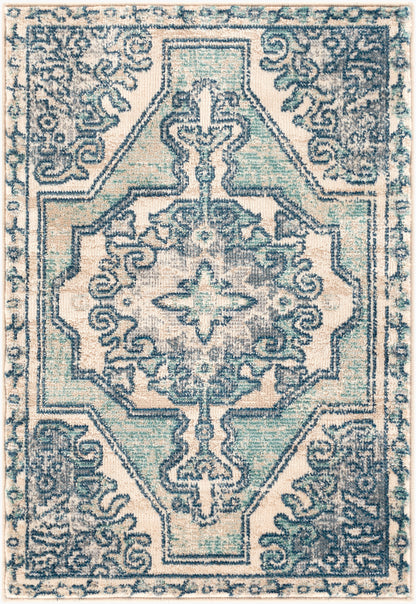 Alfombra decorativa tejida a máquina Bohemian BOM-2301 de 2' x 3'