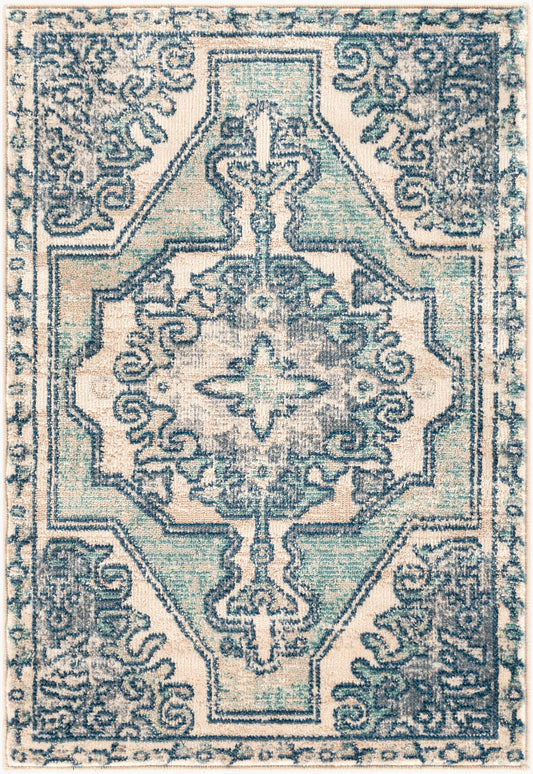 Alfombra decorativa tejida a máquina Bohemian BOM-2301 de 2' x 3'