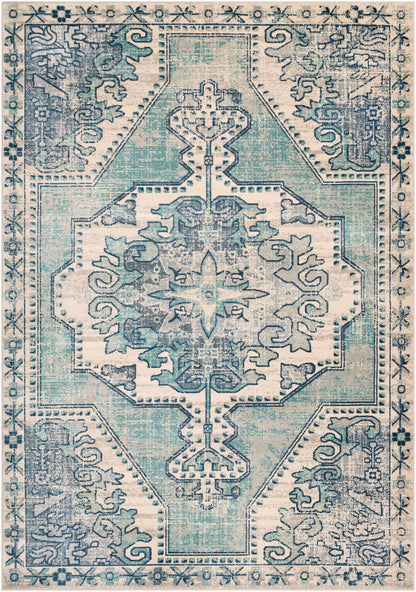 Alfombra decorativa tejida a máquina Bohemian BOM-2301 de 90 x 150 cm