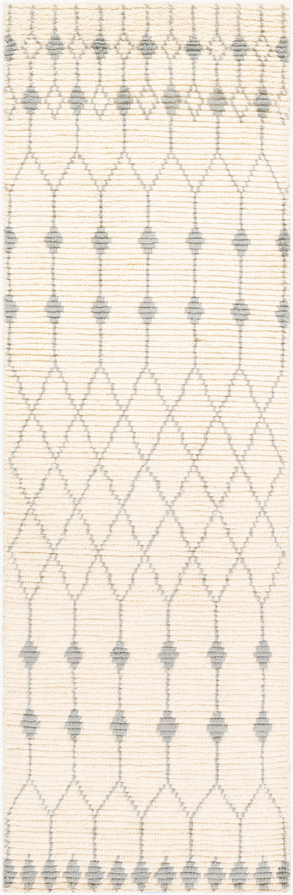 Beni Ourain BON-2300 8ft Runner Handmade Wool Runner Rug