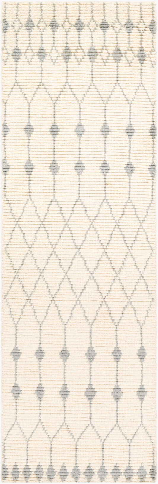 Beni Ourain BON-2300 8ft Runner Handmade Wool Runner Rug