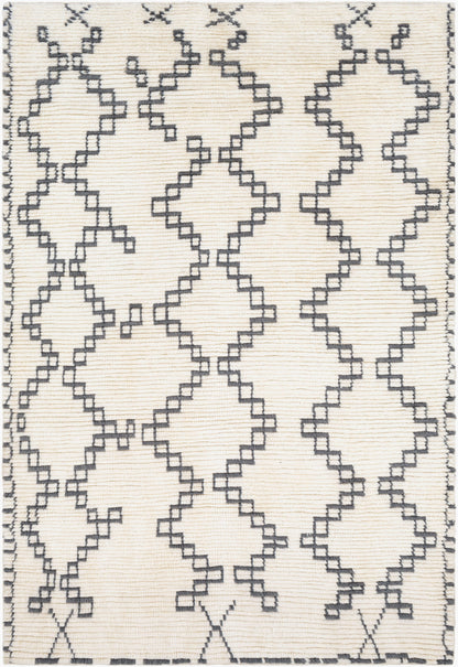 Alfombra decorativa de lana hecha a mano Beni Ourain BON-2301 de 90 x 150 cm