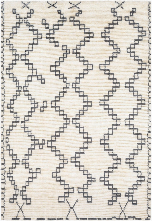 Alfombra decorativa de lana hecha a mano Beni Ourain BON-2301 de 90 x 150 cm