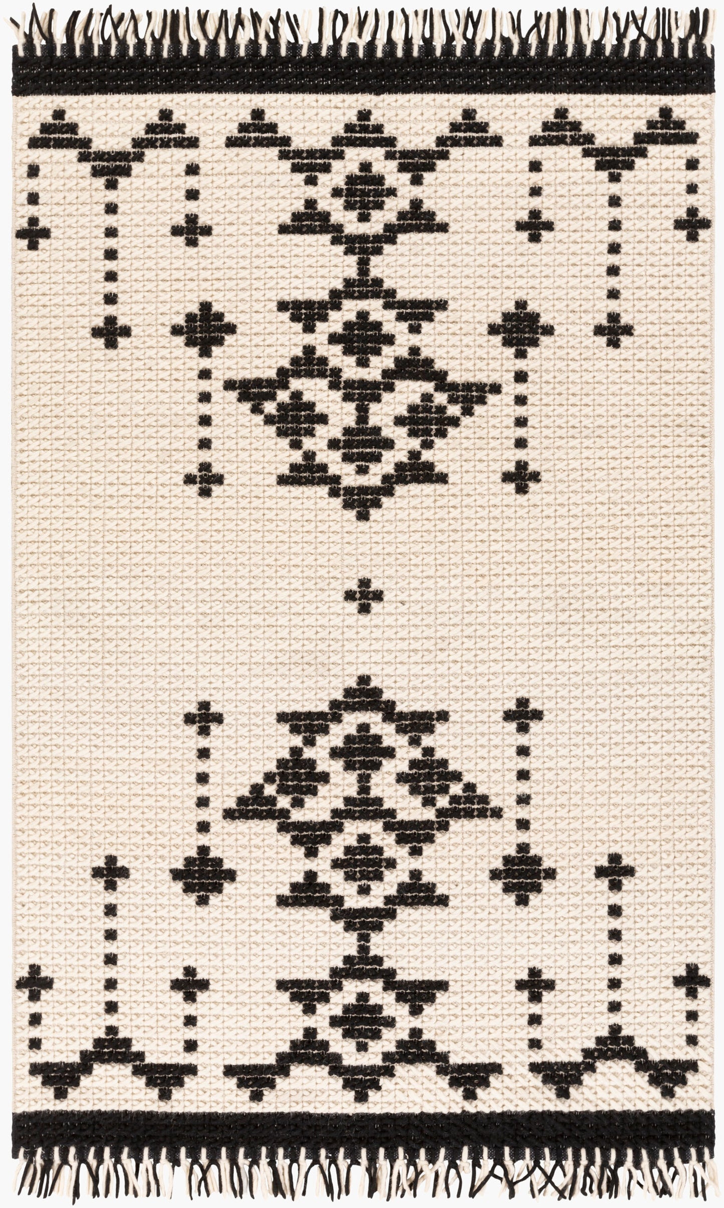 Alfombra decorativa de lana hecha a mano Beni Ourain BON-2302 de 2' x 3'