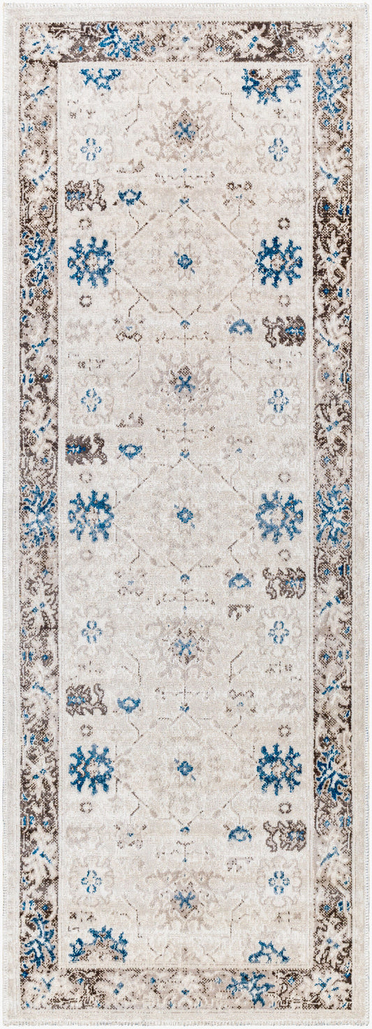 Basel BOS-2306 7ft Runner Machine Woven Runner Rug