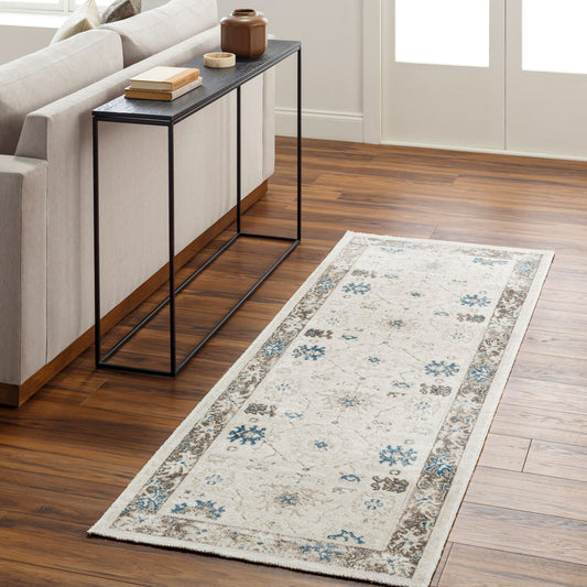 Basel BOS-2306 7ft Runner Machine Woven Runner Rug
