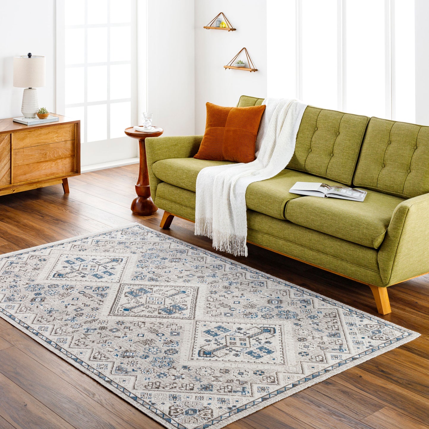 Basel BOS-2311 2' x 3' Machine Woven Accent Rug