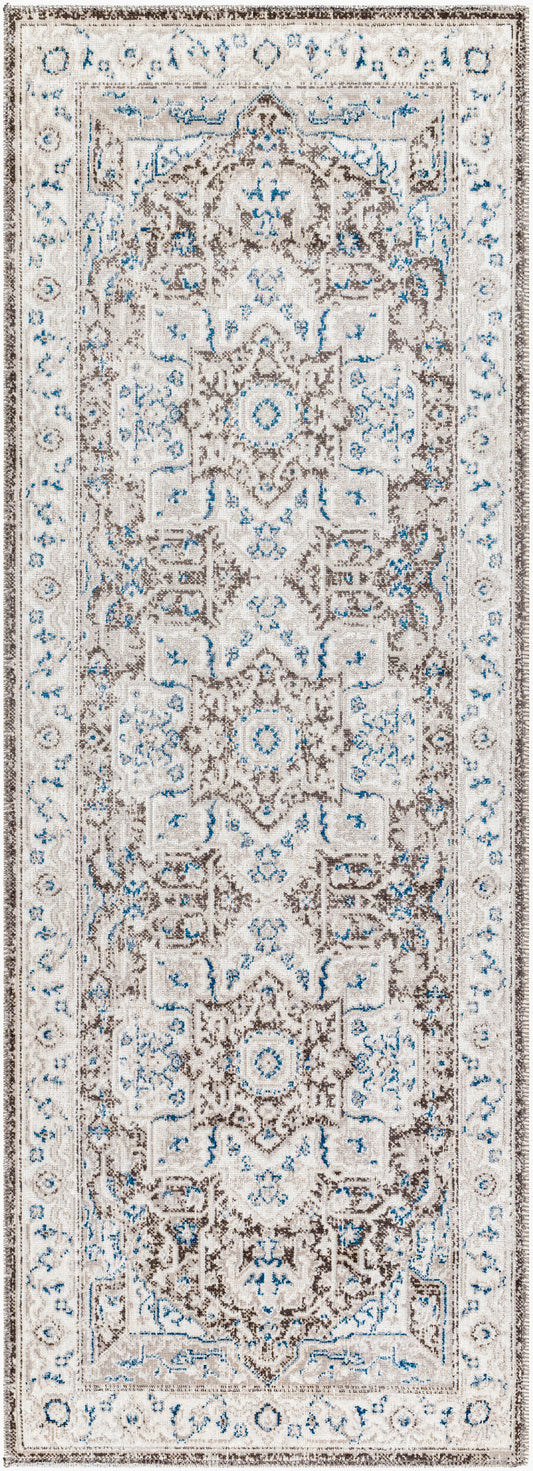 Basel BOS-2312 7ft Runner Machine Woven Runner Rug