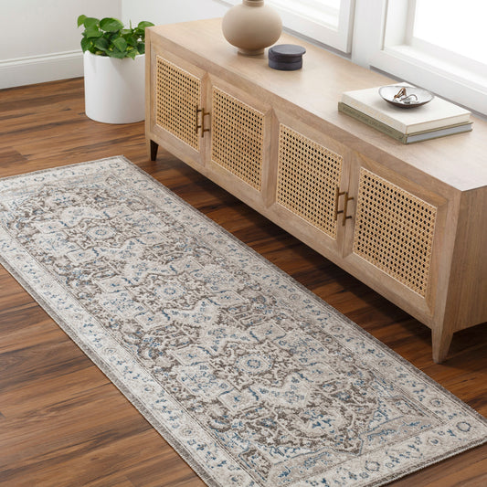 Basel BOS-2312 7ft Runner Machine Woven Runner Rug