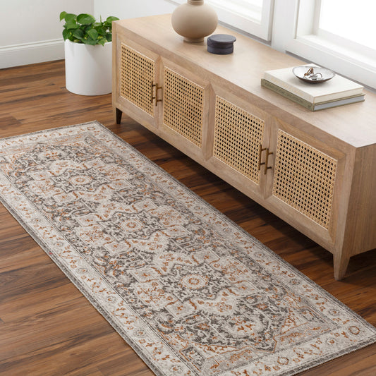 Basel BOS-2313 7ft Runner Machine Woven Runner Rug