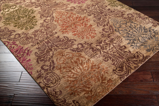 Alfombra de lana hecha a mano Brocade BRC-1000 de 1,52 m x 2,44 m