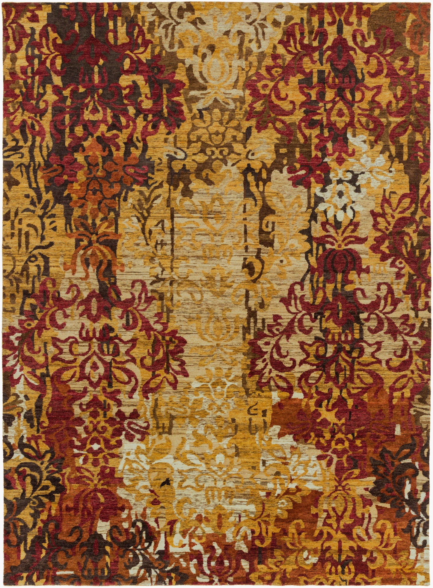 Alfombra de lana hecha a mano Brocade BRC-1002 de 8' x 11'