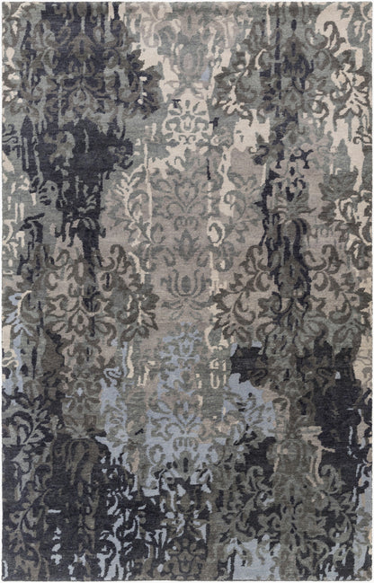 Alfombra de lana hecha a mano Brocade BRC-1010 de 1,52 m x 2,44 m