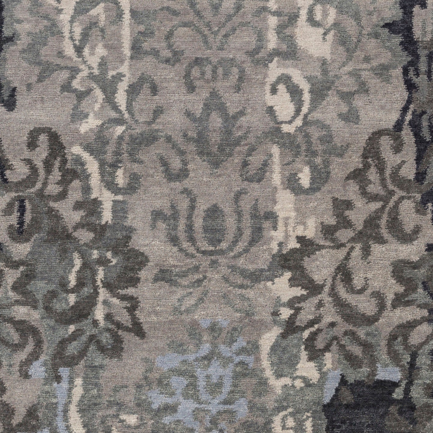 Alfombra de lana hecha a mano Brocade BRC-1010 de 1,52 m x 2,44 m