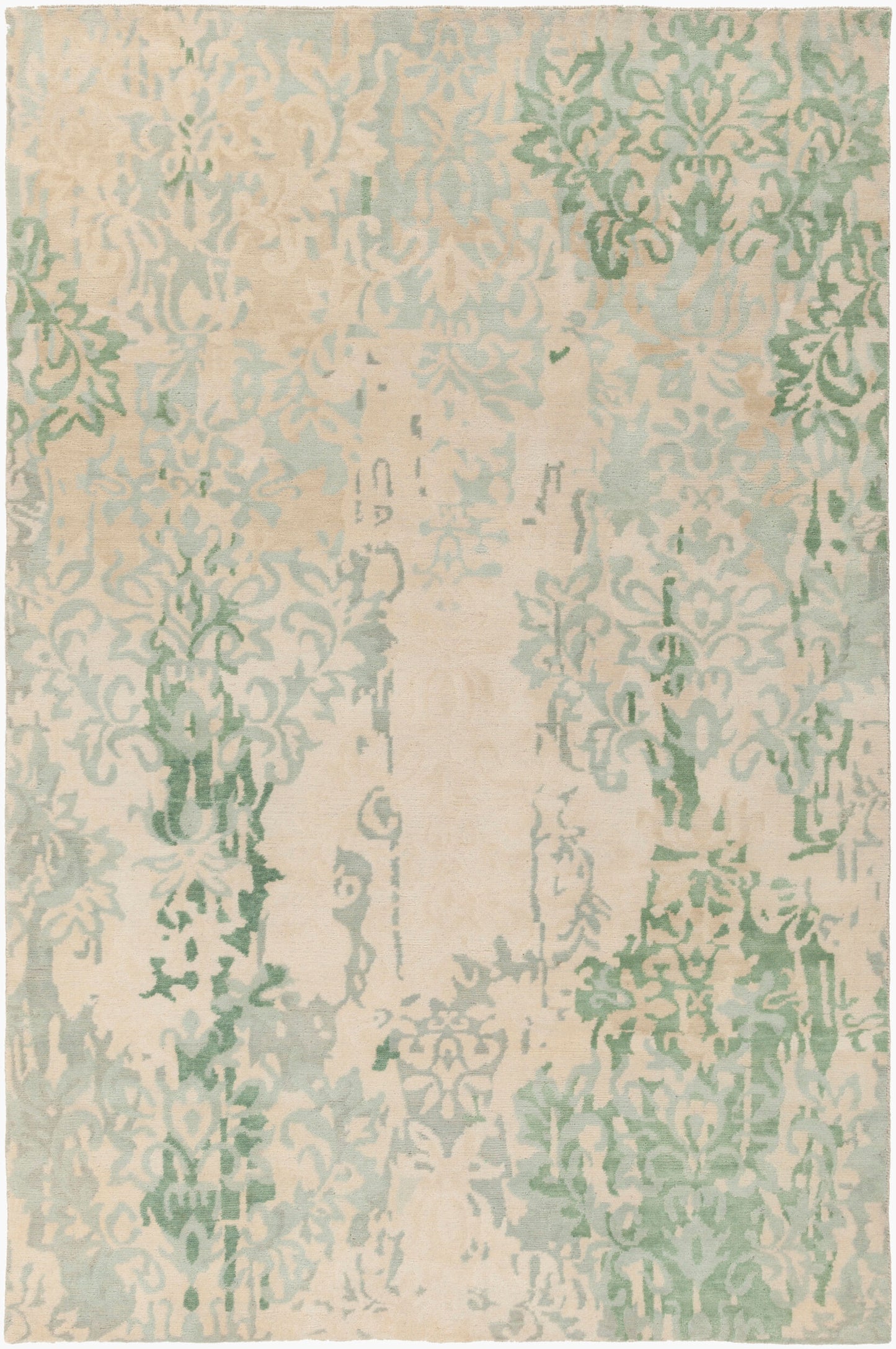 Alfombra de lana hecha a mano Brocade BRC-1012 de 1,52 m x 2,44 m