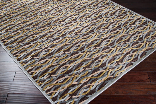 Alfombra decorativa tejida a máquina Basilica BSL-7100 de 2' x 3'