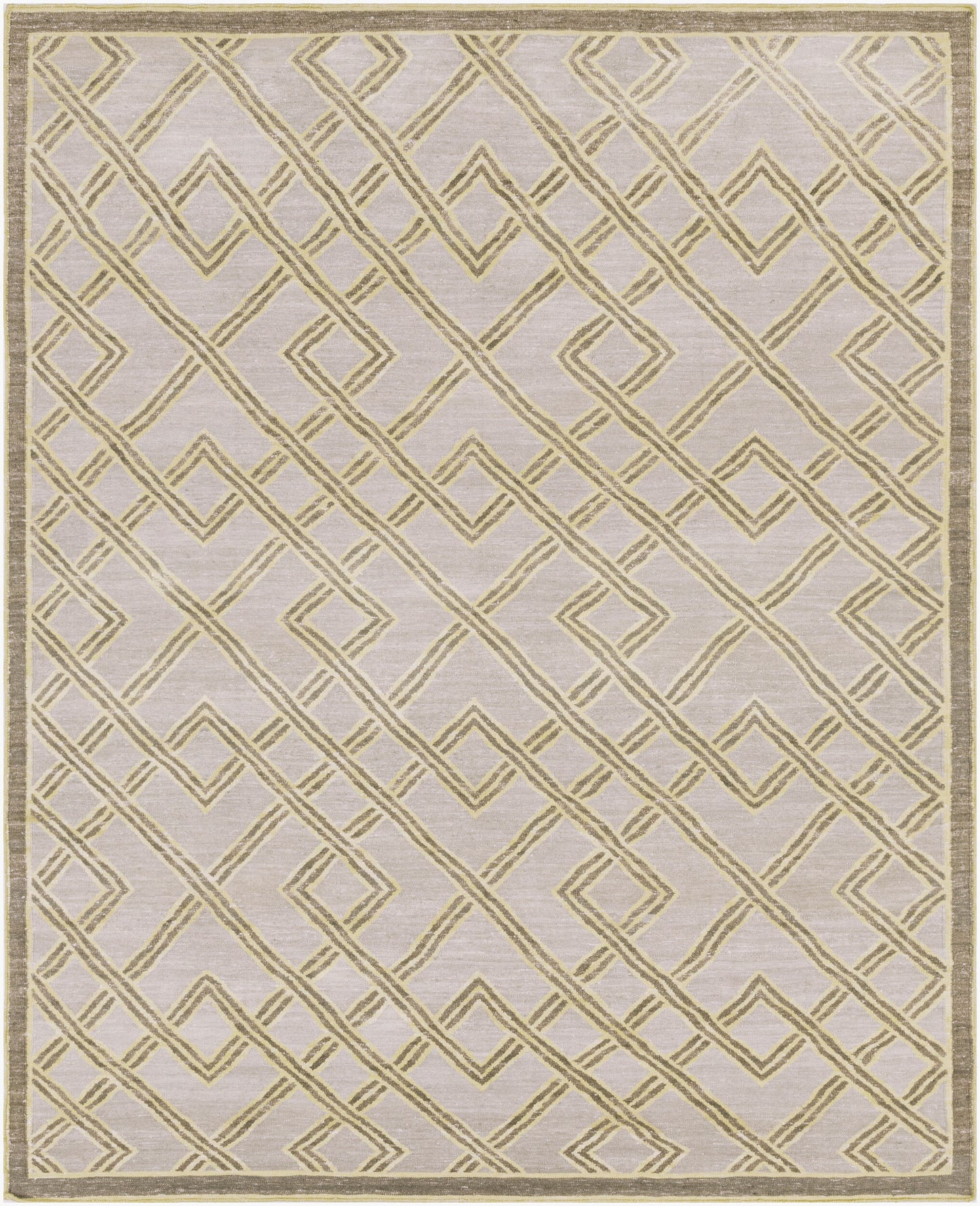 Alfombra de seda sintética hecha a mano Brighton BTN-4000 de 2,44 m x 3 m