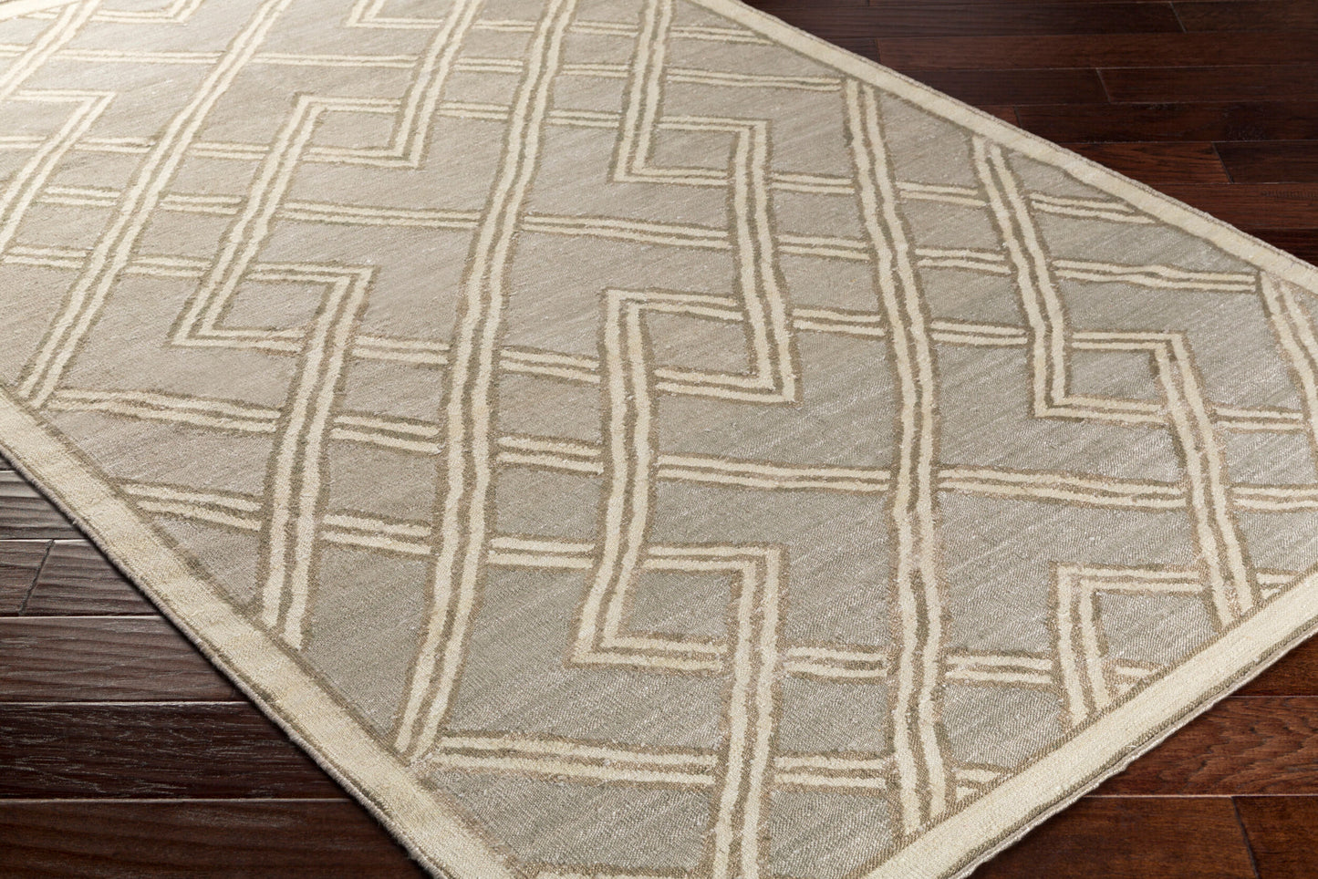 Alfombra decorativa de seda sintética hecha a mano Brighton BTN-4001 de 2' x 3'