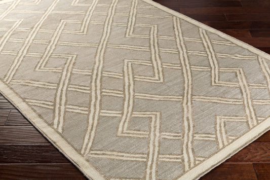 Alfombra decorativa de seda sintética hecha a mano Brighton BTN-4001 de 2' x 3'