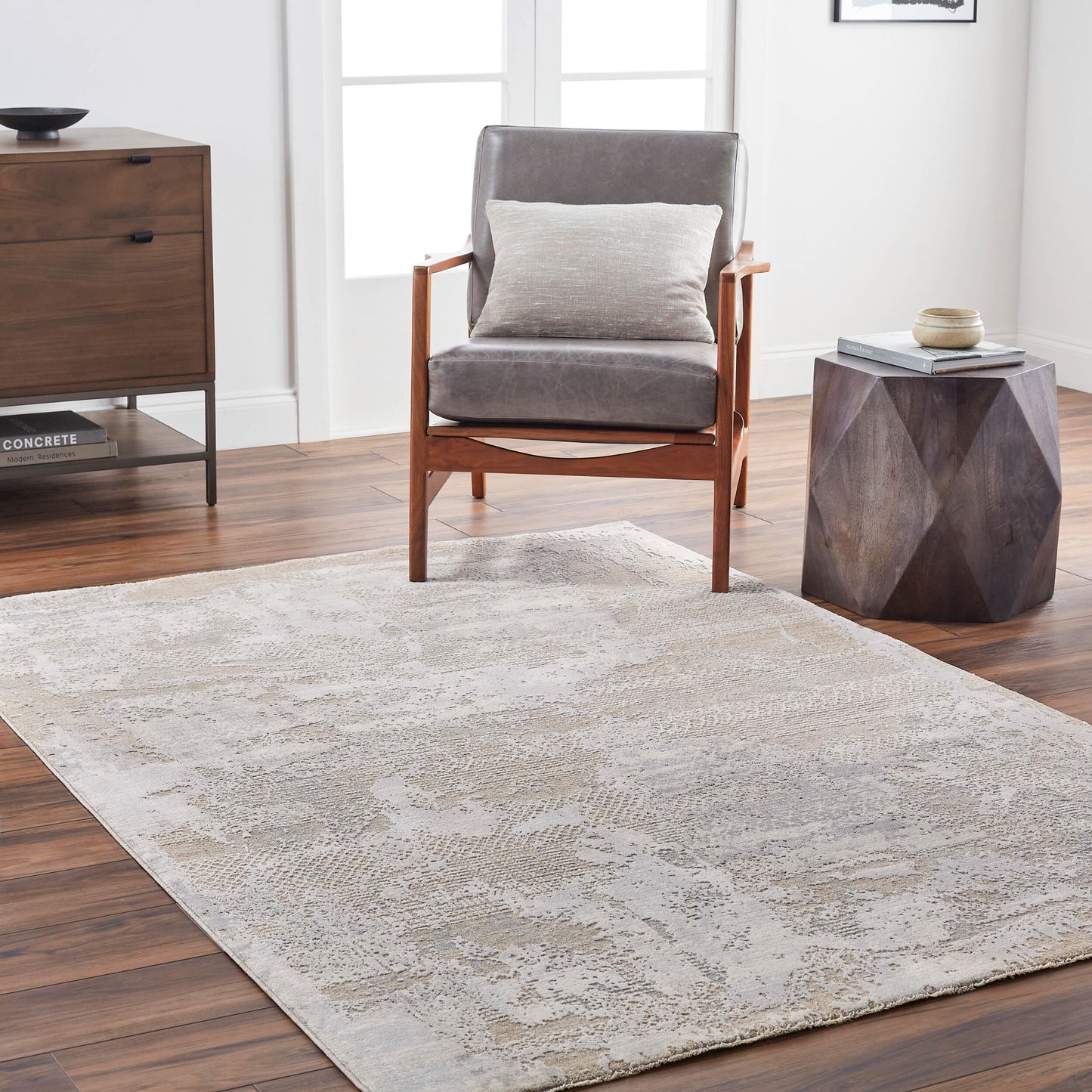 Alfombra decorativa tejida a máquina Brunswick BWK-2329 de 2' x 3'