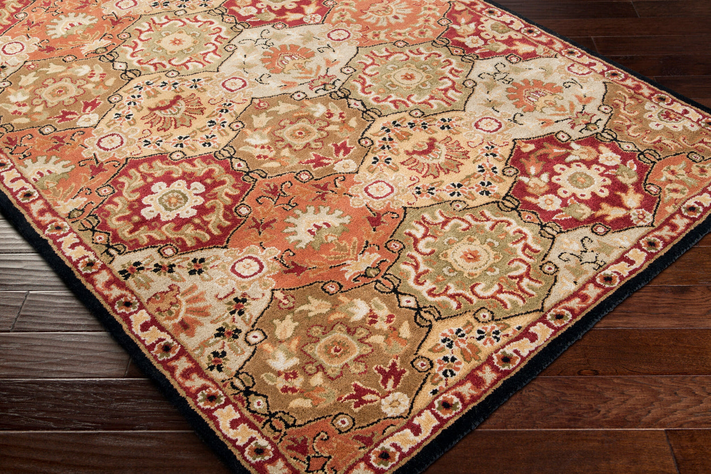 Alfombra redonda de lana Caesar CAE-1034 de 2,4 m, hecha a mano