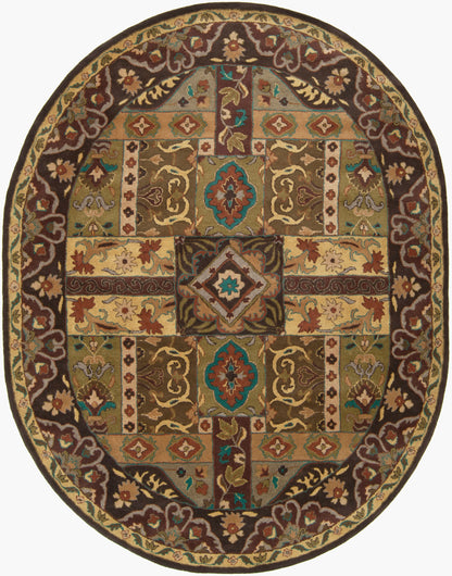 Alfombra ovalada de lana hecha a mano Caesar CAE-1048 de 8' x 10'