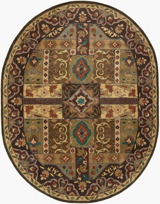 Alfombra ovalada de lana hecha a mano Caesar CAE-1048 de 8' x 10'