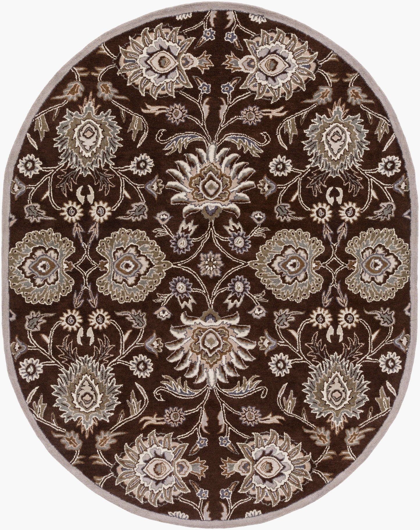 Alfombra ovalada de lana hecha a mano Caesar CAE-1063 de 8' x 10'