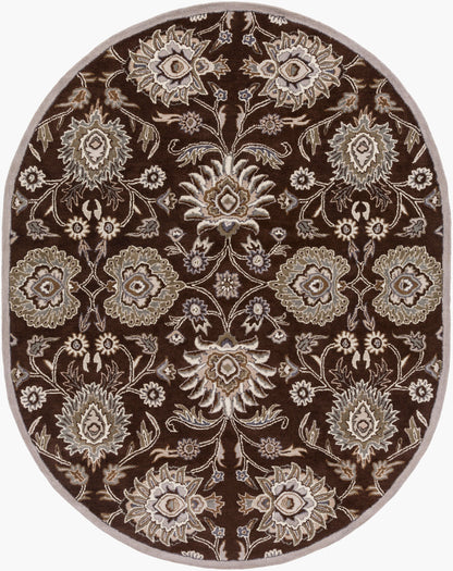 Alfombra ovalada de lana hecha a mano Caesar CAE-1063 de 8' x 10'