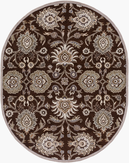 Alfombra ovalada de lana hecha a mano Caesar CAE-1063 de 8' x 10'