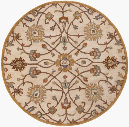 Alfombra decorativa de lana hecha a mano, redonda, de 1,2 m, Caesar CAE-1081