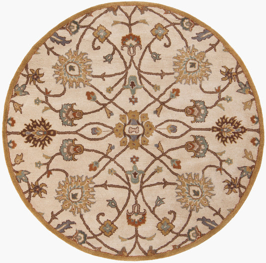 Alfombra decorativa de lana hecha a mano, redonda, de 1,2 m, Caesar CAE-1081