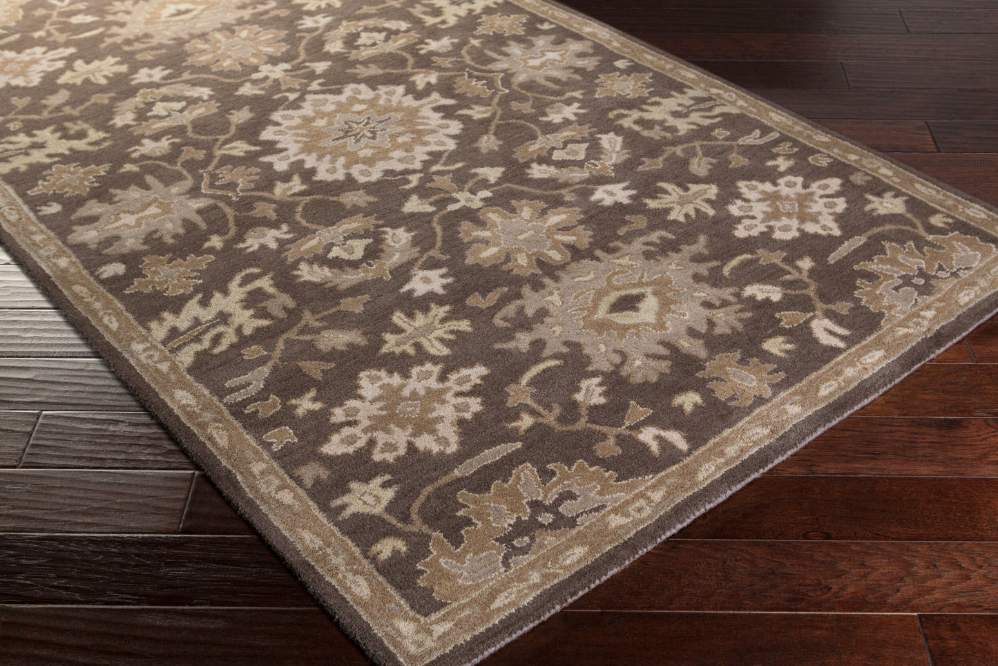 Alfombra decorativa de lana hecha a mano, redonda, de 1,2 m, Caesar CAE-1158