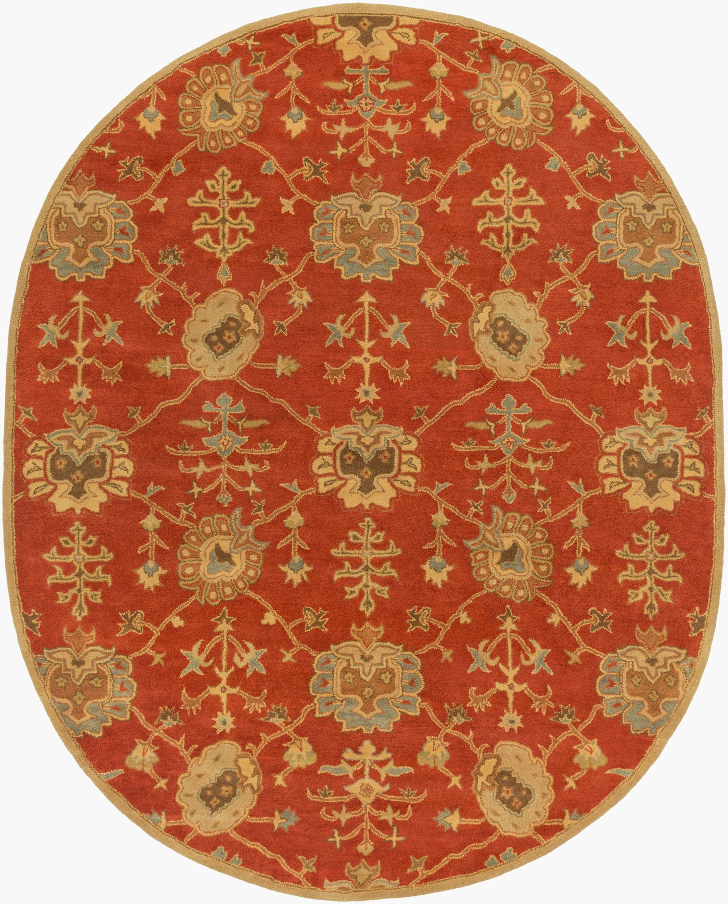 Alfombra ovalada de lana hecha a mano Caesar CAE-1169 de 8' x 10'