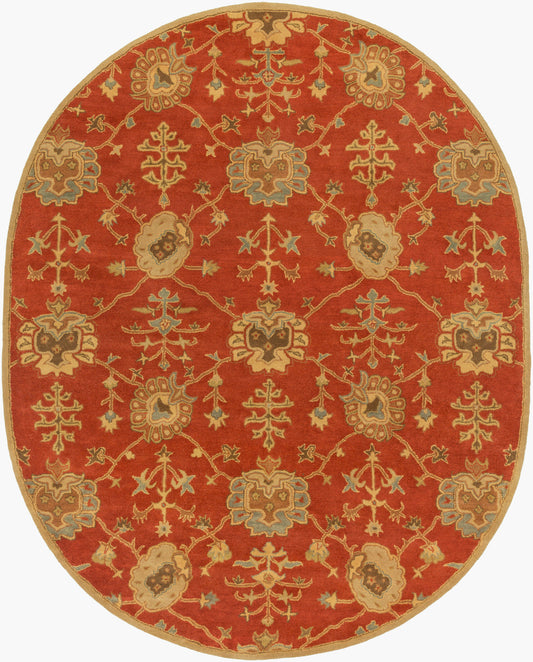 Alfombra ovalada de lana hecha a mano Caesar CAE-1169 de 8' x 10'
