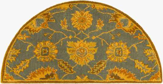Alfombra decorativa de lana hecha a mano Caesar CAE-1186 de 2' x 4' con diseño de hogar
