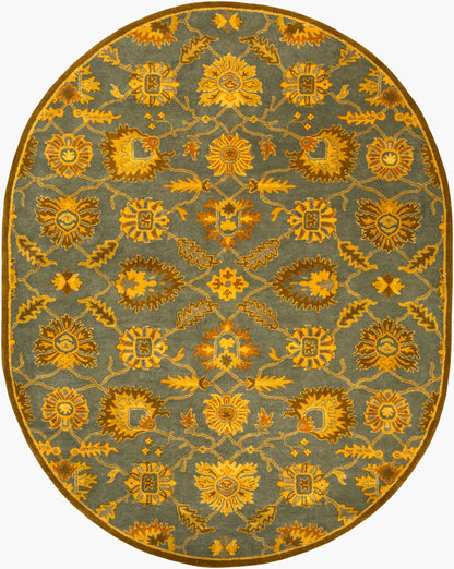 Alfombra ovalada de lana hecha a mano Caesar CAE-1186 de 8' x 10'