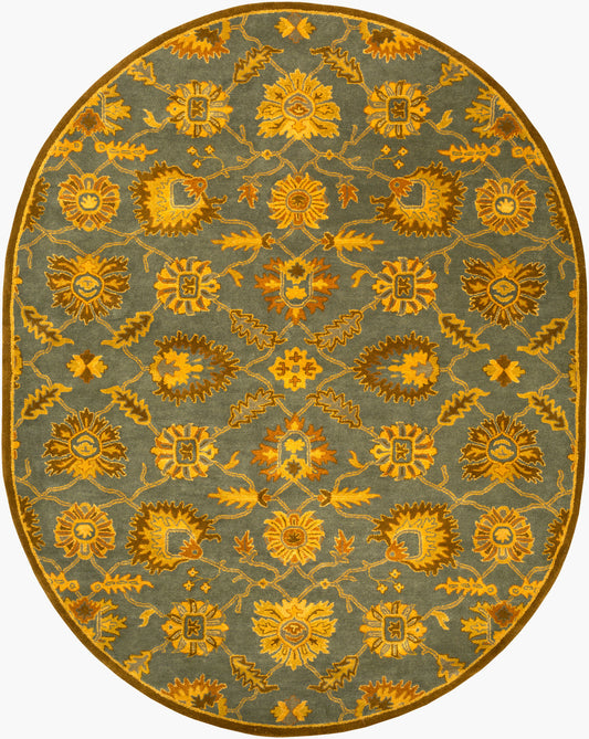 Alfombra ovalada de lana hecha a mano Caesar CAE-1186 de 8' x 10'