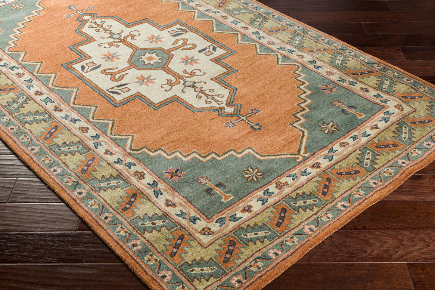 Alfombra decorativa de lana hecha a mano Caesar CAE-1221 de 2' x 3'