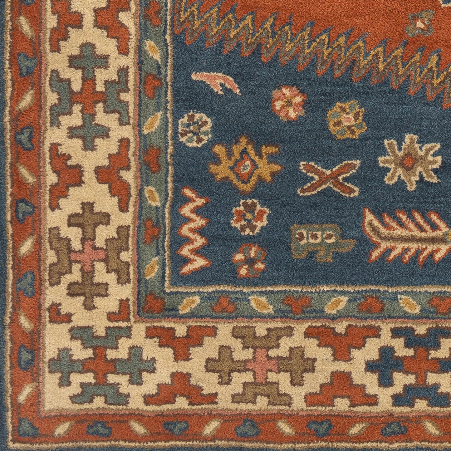 Alfombra decorativa de lana hecha a mano Caesar CAE-1222 de 2' x 3'