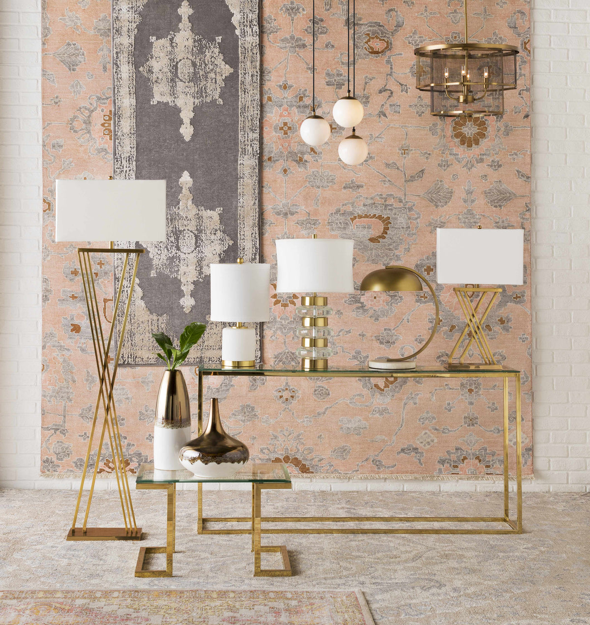 Ceiling Lighting : VAI-002,JLS-001,Decorative Accents : INR-001,Floor Lamps : HTY-003,Rugs : GGS-1005,TBT-2310,AYA-3406,GER-2323,Table Lamps : LCR-001,TRP-001,HTY-001,AYE-001