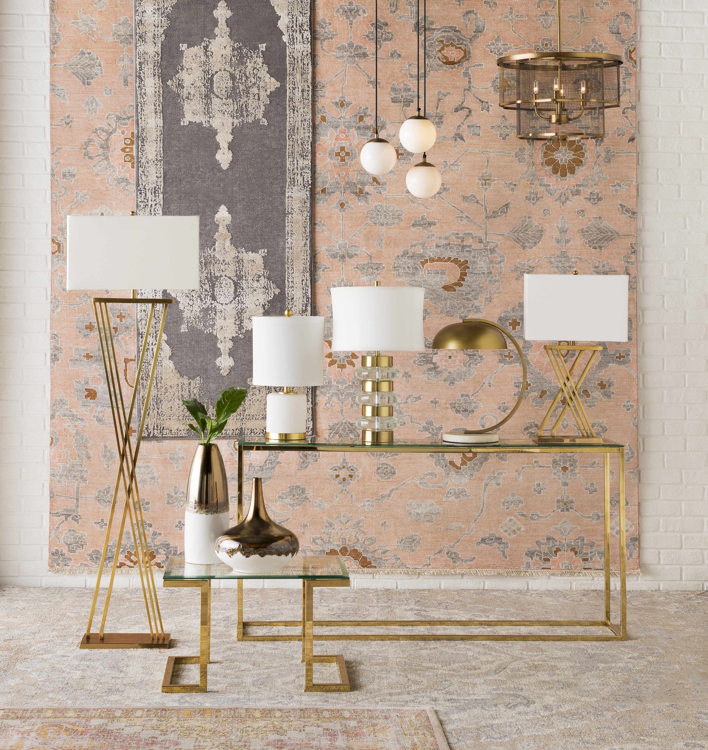 Ceiling Lighting : VAI-002,JLS-001,Decorative Accents : INR-001,Floor Lamps : HTY-003,Rugs : GGS-1005,TBT-2310,AYA-3406,GER-2323,Table Lamps : LCR-001,TRP-001,HTY-001,AYE-001