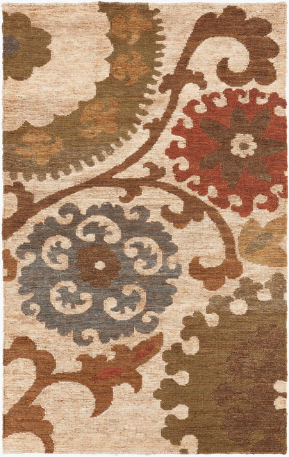 Alfombra de yute hecha a mano Columbia CBA-106 de 1,52 m x 2,44 m