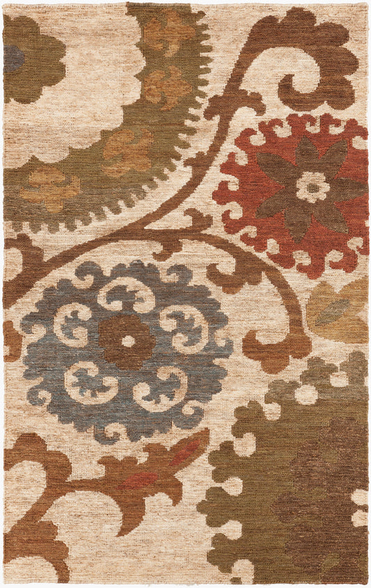 Alfombra de yute hecha a mano Columbia CBA-106 de 1,52 m x 2,44 m